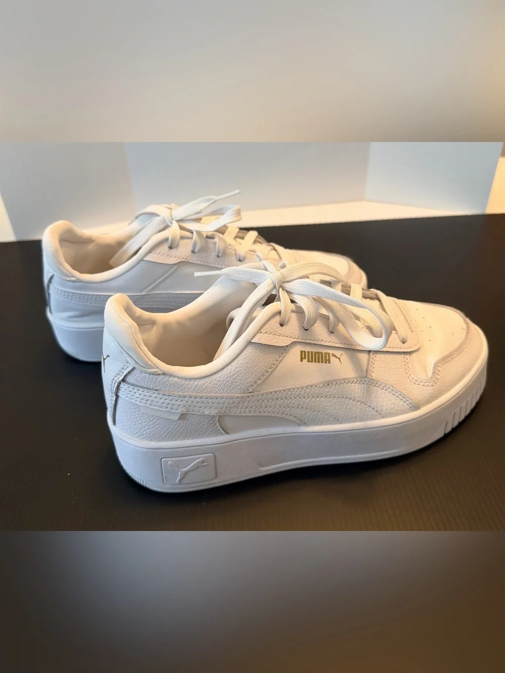 Puma Cream-White Elevated Lace-Up Sneakers